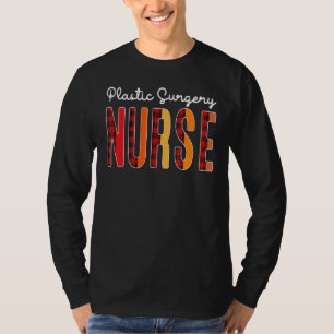 Plastic Surgery Nurse Plaid Red Love Heart Stethos T-Shirt