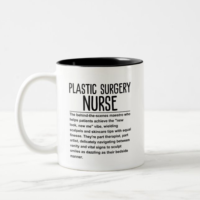 Plastic Surgery nurse Two-Tone Coffee Mug (Left)