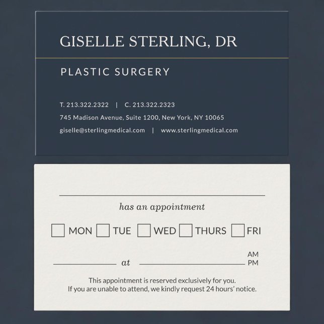 Plastic Surgery Office Appointment Reminder Card (Creator Uploaded)