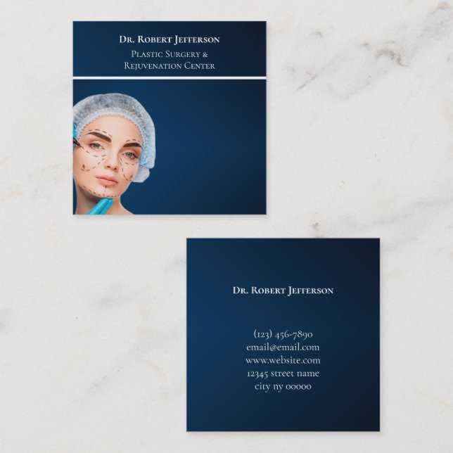 Plastic Surgery & Rejuvenation Centre Square Business Card (Front/Back)