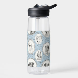 Plastic Water Bottle with Dog Print