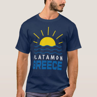 Platamon Greece Sunshine, Sea Men's Navy Blue T-Shirt