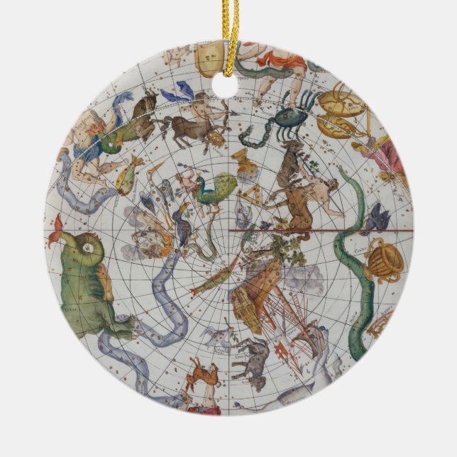 Plate 27 from 'Atlas Coelestis', by John Flamsteed Ceramic Tree Decoration (Front)
