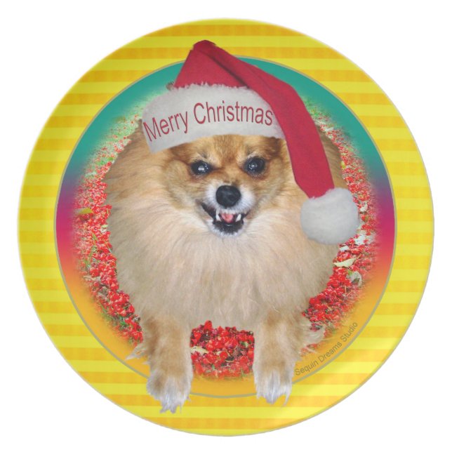 Plate | Bad Santa Pomeranian Yellow (Front)