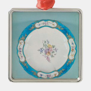 Plate decorated with a floral pattern, Sevres Metal Tree Decoration