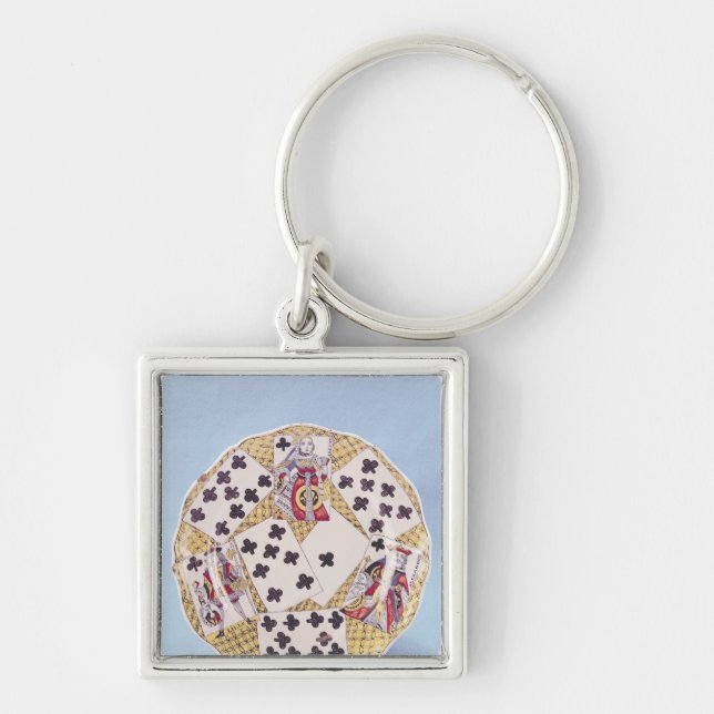 Plate decorated with a trompe l'oeil key ring (Front)
