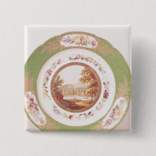 Plate depicting the old Pont de Sevres 15 Cm Square Badge