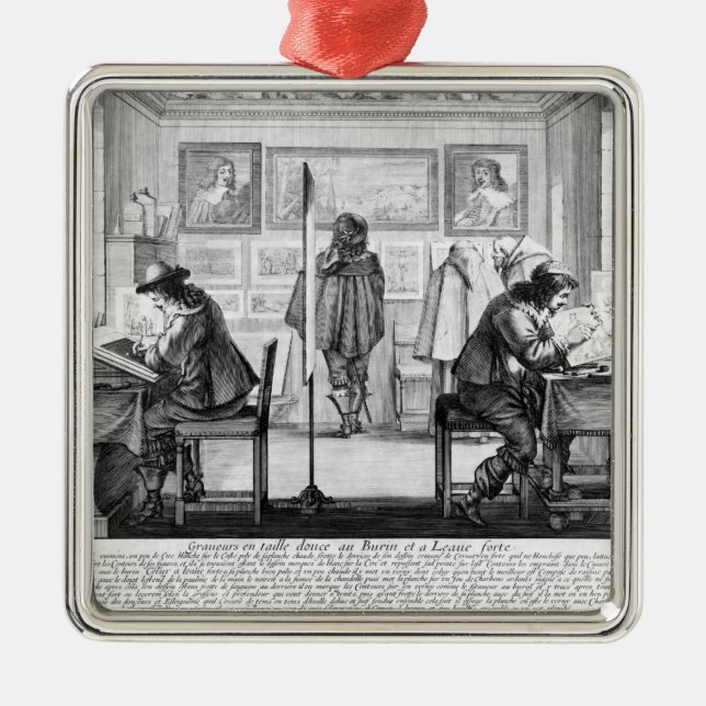 Plate engravers working with gallery metal tree decoration (Front)