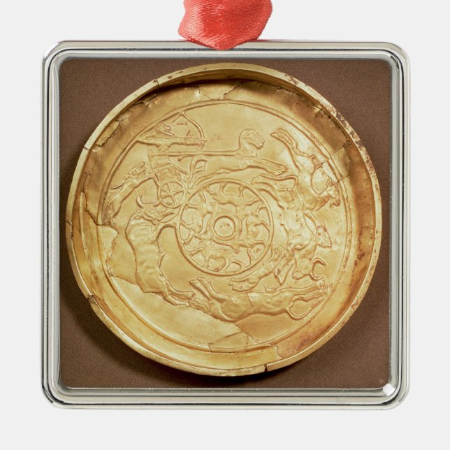 Plate (gold) metal tree decoration (Front)