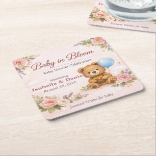 Plate Handmade Flower Epoxy Coaster Set of 6
