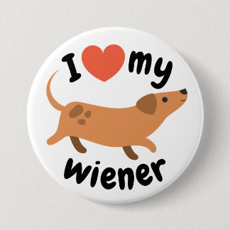 Plate I love my to wiener - Dog dachshund 7.5 Cm Round Badge