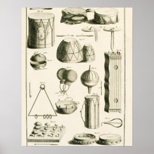 Plate II: Ancient and modern percussion instrument Poster