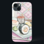 Plate of Assorted Sushi with Chopsticks iPhone 13 Case<br><div class="desc">Megan Meagher painted this yummy plate of assorted sushi,  complete with a pair of chopsticks to help you enjoy the meal. You can almost taste this wonderful snack! Buy your print today!</div>