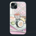 Plate of Assorted Sushi with Chopsticks iPhone 13 Case<br><div class="desc">Megan Meagher painted this yummy plate of assorted sushi,  complete with a pair of chopsticks to help you enjoy the meal. You can almost taste this wonderful snack! Buy your print today!</div>
