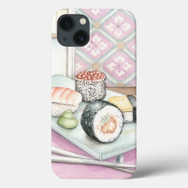 Plate of Assorted Sushi with Chopsticks Case-Mate iPhone Case (Back)