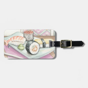 Plate of Assorted Sushi with Chopsticks Luggage Tag