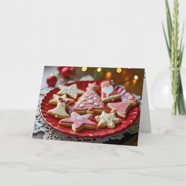 Plate of Christmas Cookies Card (Front)