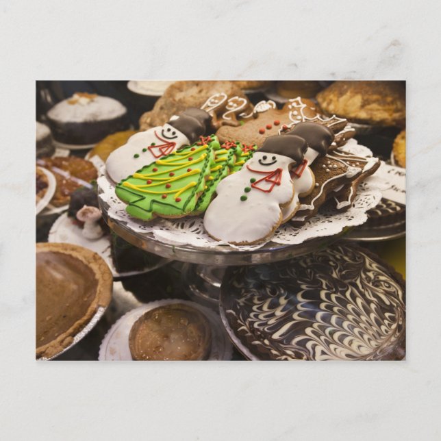 Plate of Fresh Christmas Cookies Holiday Postcard (Front)