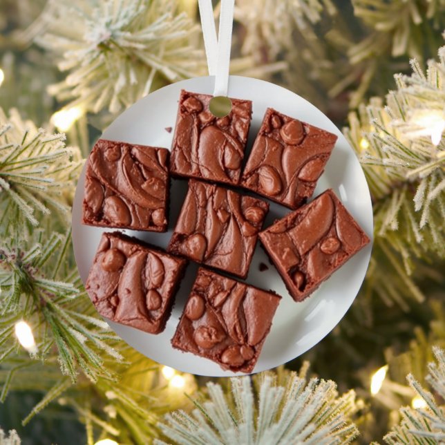 Plate of Homemade Brownies Realistic Food Metal Tree Decoration (Insitu)