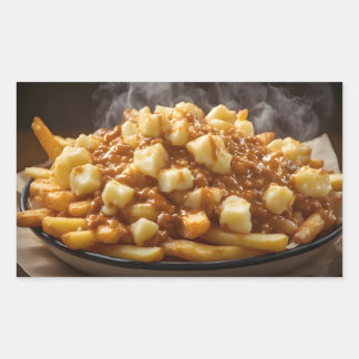 Plate of Poutine Rectangular Sticker