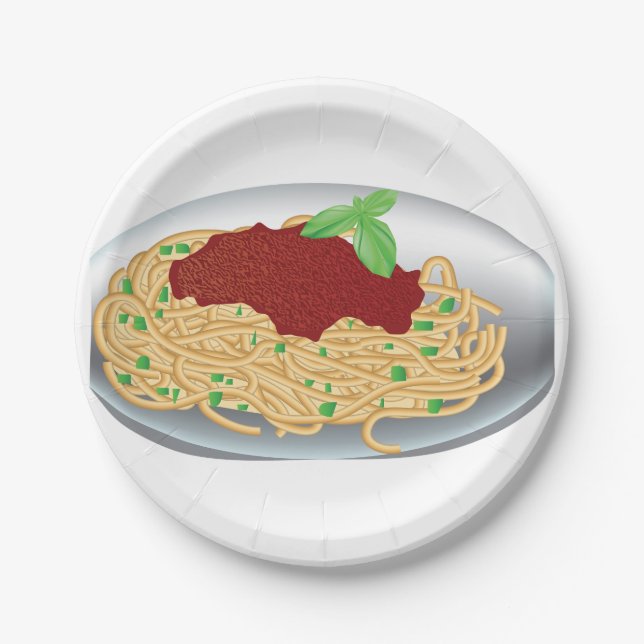 Plate Of Spaghetti Paper Plates (Front)