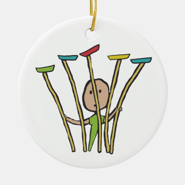 Plate Spinning Ceramic Tree Decoration (Front)