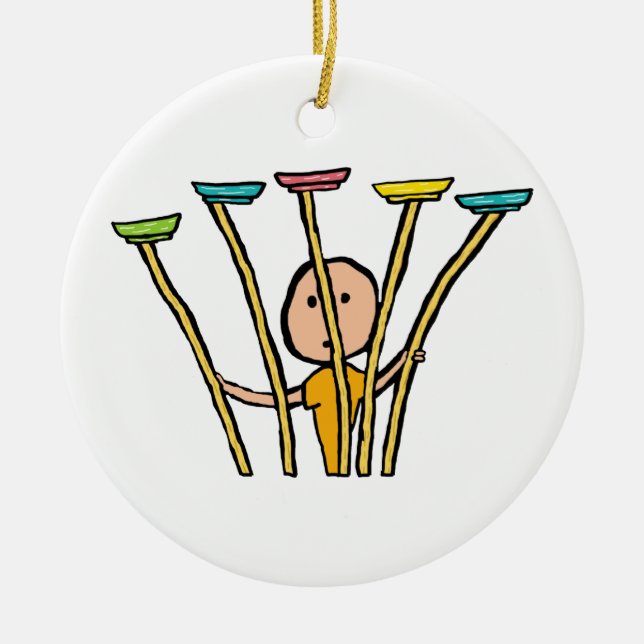 Plate Spinning Ceramic Tree Decoration (Front)