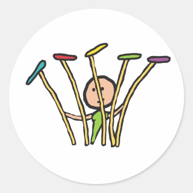 Plate Spinning Classic Round Sticker (Front)