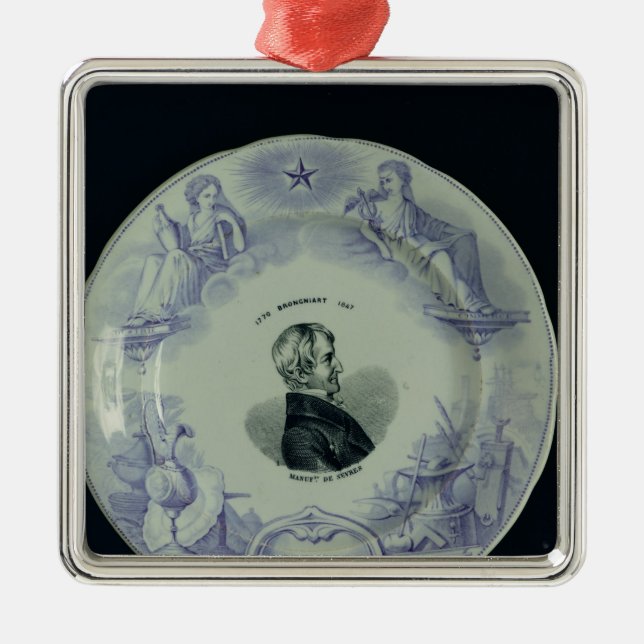 Plate with a portrait of Alexandre Brongniart Metal Tree Decoration (Front)