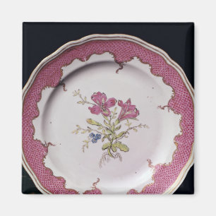 Plate with botanical design magnet