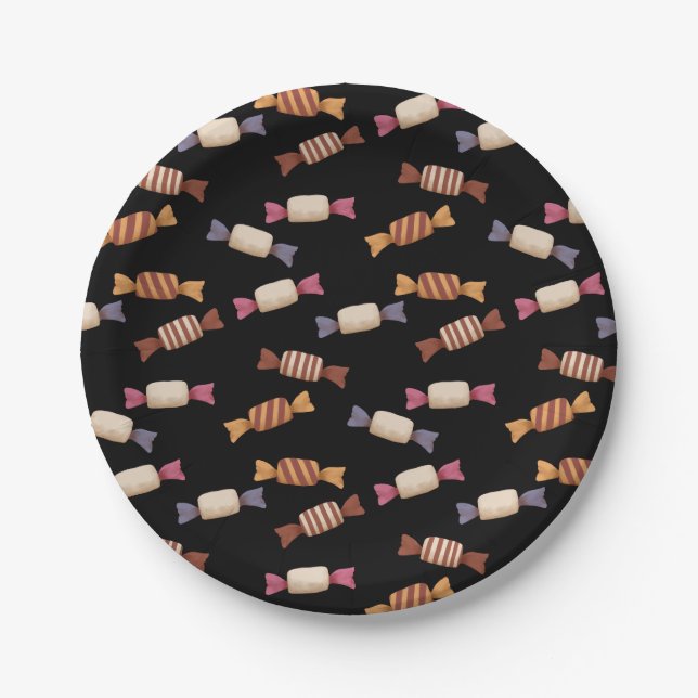 Plate with Halloween candy design (Front)