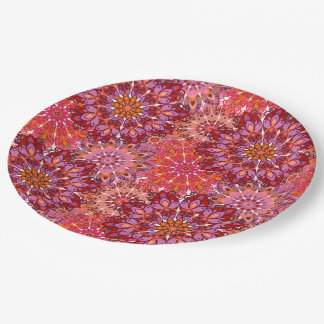 Plate with Mandala Floral Pattern Print