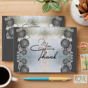 plateado con flores de gracias envelope