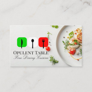 Plated Food Spices and Sauce   Dining Business Card