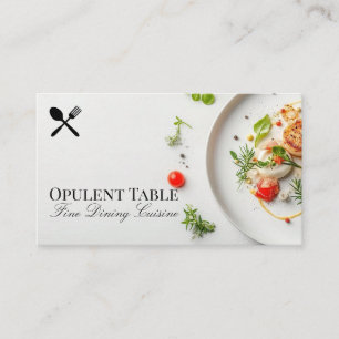 Plated Food Spices and Sauce   Dining Business Card