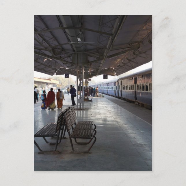 Platforms 2 and 3 of the Jodhpur train station Postcard (Front)
