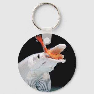 Platinum Alligator Gar Pike Key Ring