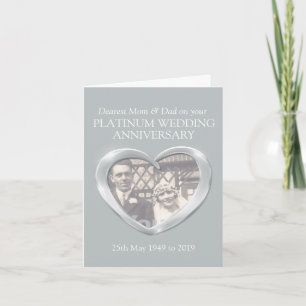 Platinum anniversary mum and dad photo card