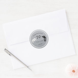 Platinum Anniversary Soy Wax Candle Favour Classic Round Sticker