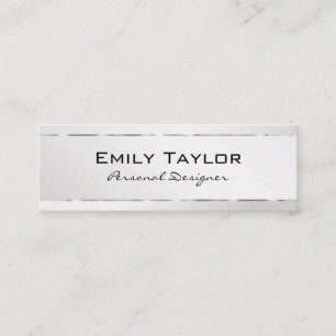 Platinum Background Silver Trim Mini Business Card