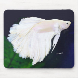 Platinum Betta fish Mouse Pad