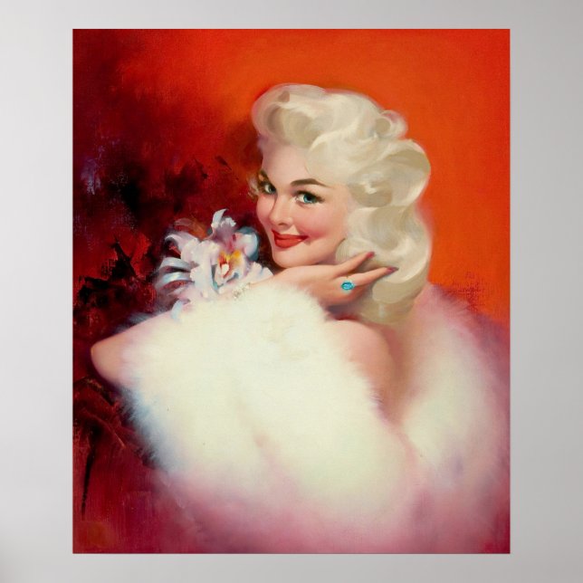 Platinum Blonde Posing Pin-up Poster (Front)