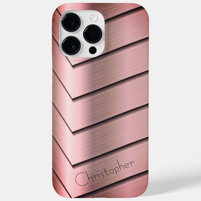 Platinum Bronze Stainless Steel Print Case-Mate iPhone Case (Back)