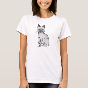 Platinum Colour Tonkinese Cat Cartoon Illustration T-Shirt