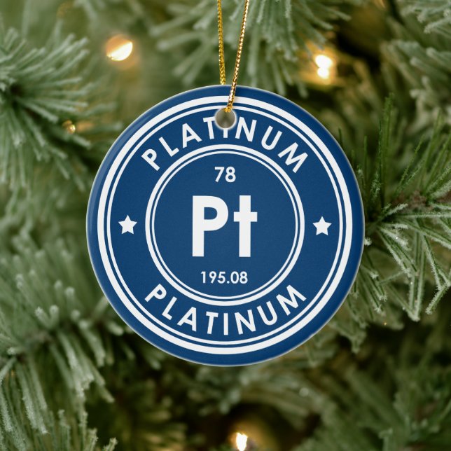 Platinum Element Blue Ceramic Ornament (Tree)