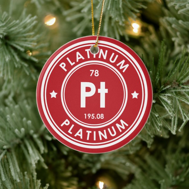 Platinum Element Red Ceramic Ornament (Tree)