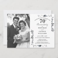 Platinum Floral 70th Wedding Anniversary Photo