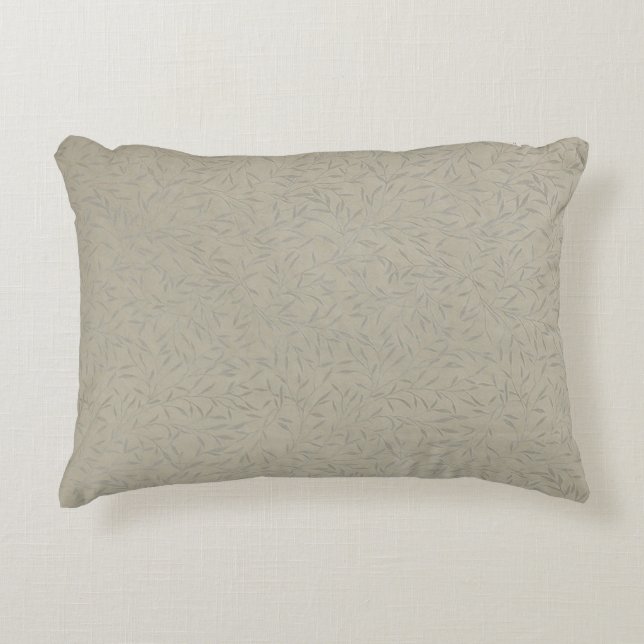 Platinum Grey Embossed Leaf Vines Decorative Cushion (Front)