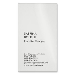 Platinum grey minimalist modern magnetic business card
