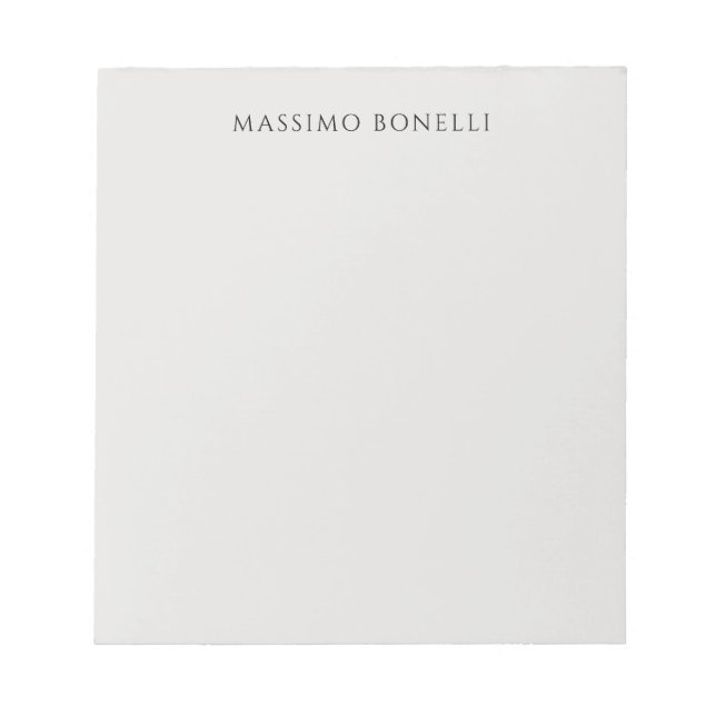 Platinum Grey Minimalist Plain Legible Modern Notepad (Front)